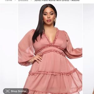 Fashion Nova Curve Flare Ruffle Mini Dress